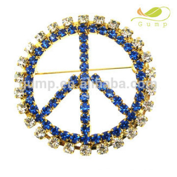 Rhinestone, paz, sinal, pino, cristal, broche